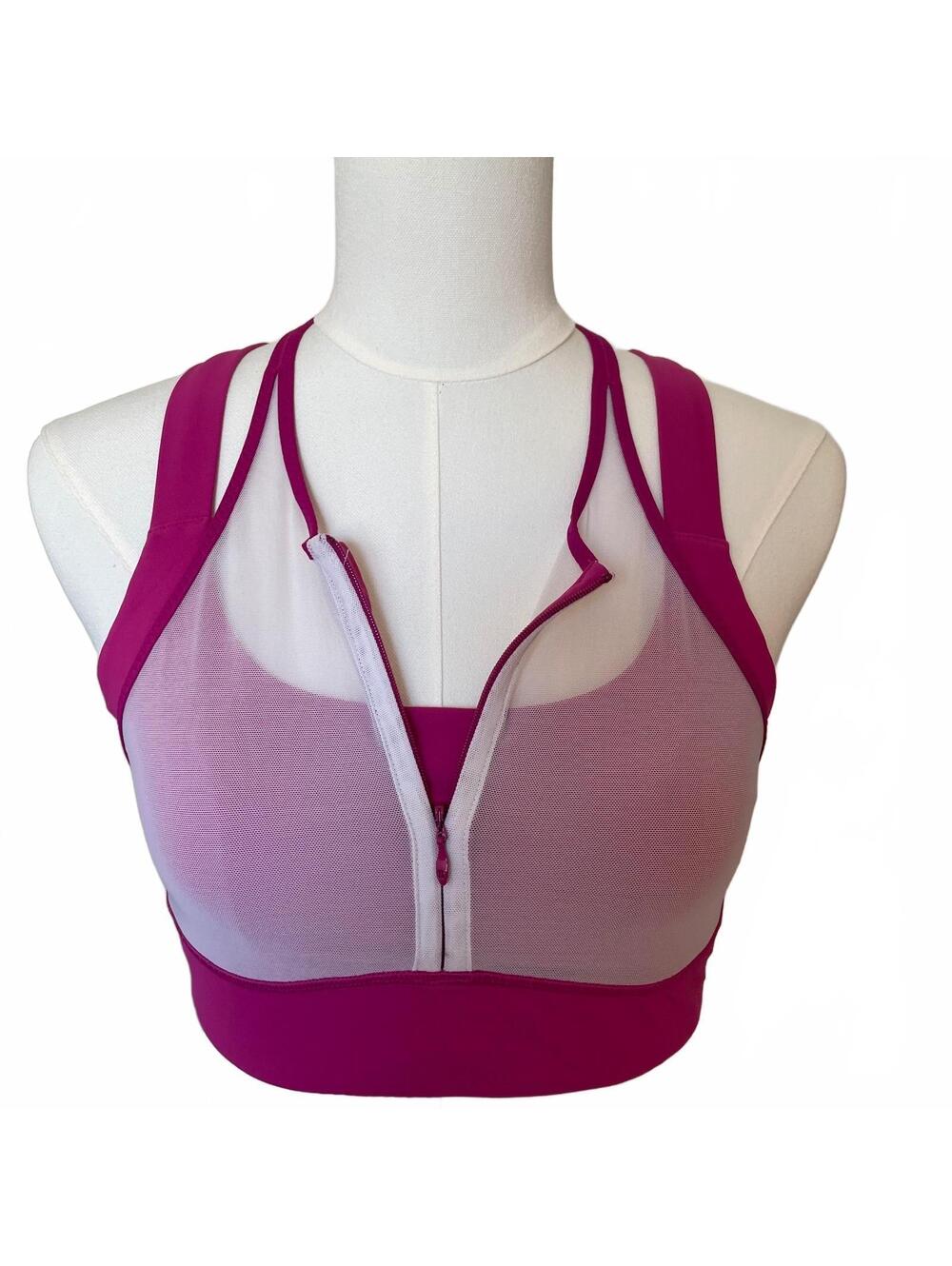 Lululemon pink sports bra 8 zipper mesh
